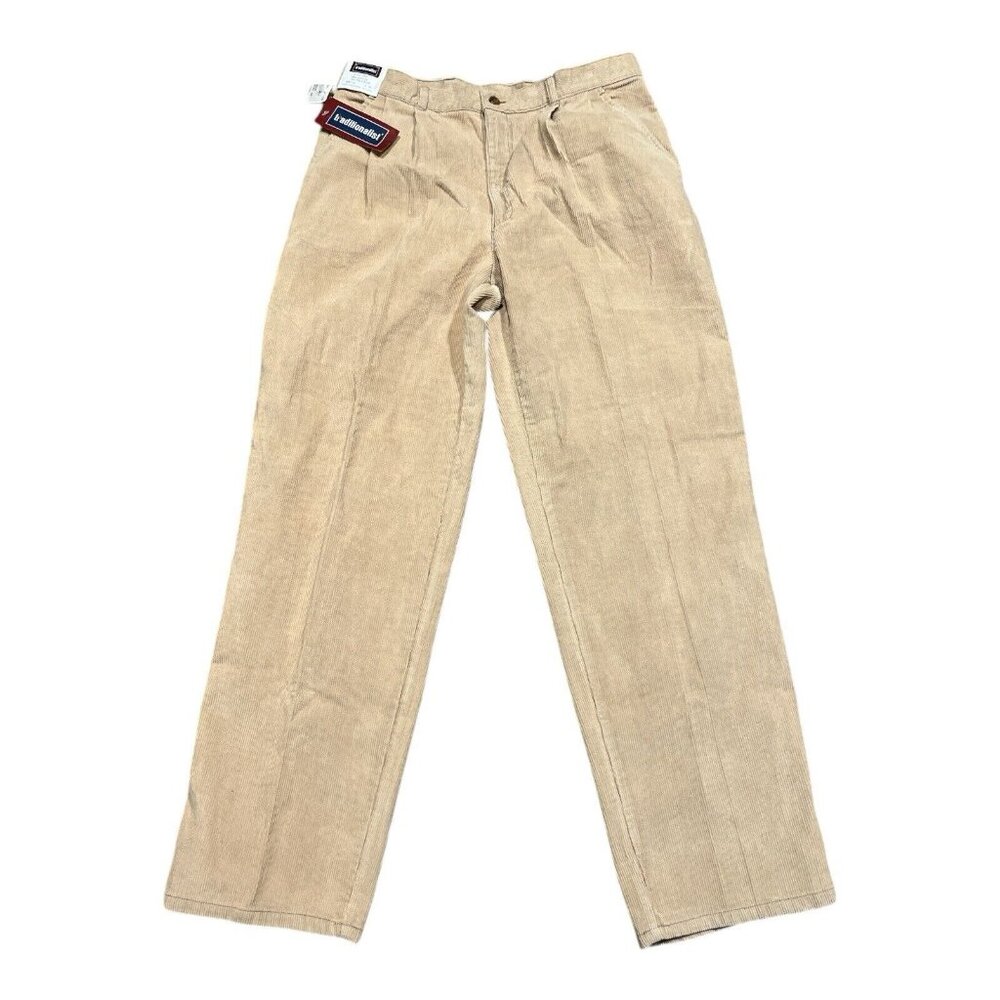 Vintage Corduroy Pants Traditionalist Men 33x30 Beige Tan Deadstock NWT